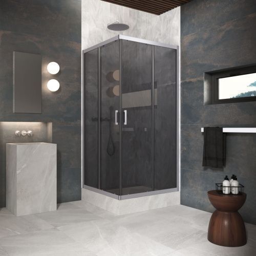 Душевой уголок Vegas-Glass ZA Protec ZA Protec 120 07 07 120х120 стекло тонированное профиль хром без поддона