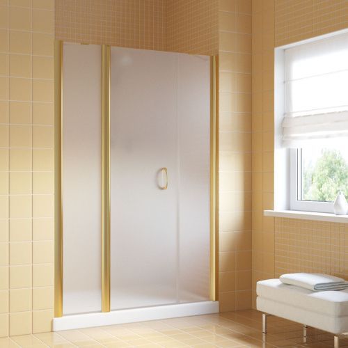 Душевая дверь Vegas-Glass EP-2F LUX EP-2F LUX 155 9 10 L 155х200 стекло матовое профиль золото глянцевое