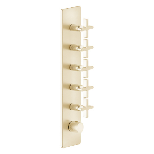 Смеситель для душа Gessi Inciso 58230#246 встраиваемый в стену золото с термостатом (внешняя часть)