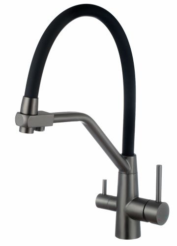 Смеситель для кухни Esko Kitchen K25GMB на мойку вороненая сталь