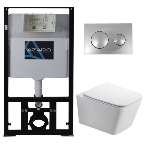 Комплект унитаз с инсталляцией с клавишей смыва Azario  AZ-8010-1000+AZ-8200-0011+AZ-2216 SP