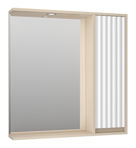 Зеркало-шкаф Brevita Balaton BAL-04080-03-01П 78х14х80 подвесной цвет белый/бежевый Зеркало-шкаф Brevita Balaton BAL-04080-03-01П 78х14х80 подвесной цвет белый/бежевый