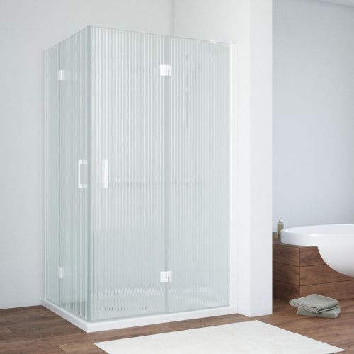 Душевой уголок Vegas-Glass AFA-F TUR+NOVO AFA-F NOVO 90*80 01 Moru R 90х80 стекло рифленое профиль белый без поддона