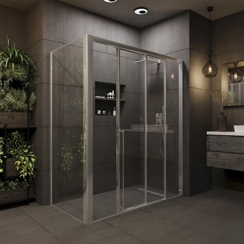 Душевой уголок Veconi Premium Prato PR4/R-SP-18080-01-CH-C4 180х80 стекло прозрачное профиль хром без поддона