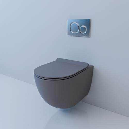 Унитаз подвесной Esbano GARCIA ESUPGARCGM серый матовый с сиденьем микролифт безободковый каскадный смыв