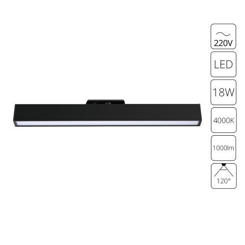 Трековый однофазный светильник Arte Lamp Lineetta (Линеетта) A4576PL-1BK