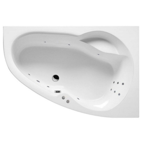 Ванна акриловая гидромассажная Excellent NEWA WAEX.NEP16.LINE.CR 160х95 пристенная асимметричная с каркасом