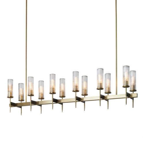 Люстра на штанге Delight Collection Alouette (Алоуетте) KM0936P-12 brass