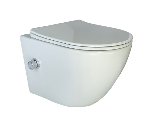 Унитаз подвесной Esbano TERUEL-WBN ESWBTERUWN белый с сиденьем микролифт безободковый душевой смыв