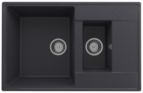 Кухонная мойка Ulgran Quartz Prima 780 1,5 K-08 78х50 цвет черный поверхность матовая