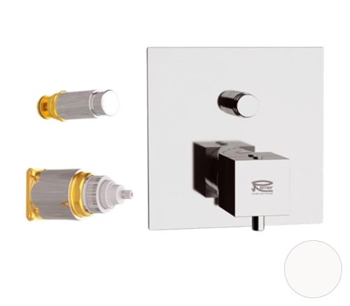 Смеситель для душа Remer Q-Elegance QT09KBBO встраиваемый в стену белый с термостатом