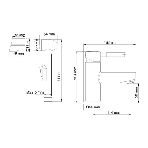 Комплект: смеситель с гигиеническим душем WasserKRAFT Main 4100 4108 хром - фото 5