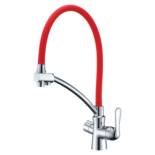 Смеситель для кухни LeMark Comfort LM3070C-Red на мойку красный/хром без термостата