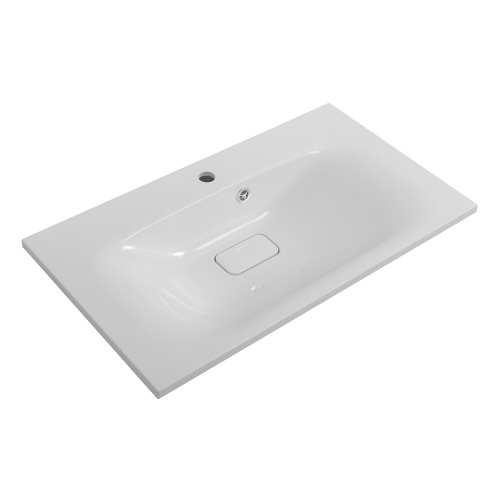 Раковина из искусственного камня BelBagno BB800/450-LV-MR-FT 80х50 накладная цвет белый 1 отверстие под смеситель