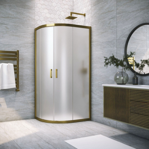 Душевой уголок Vegas-Glass ZS-F TUR+NOVO ZS-F TUR NOVO 110*90 05 10 110х90 стекло матовое профиль бронза