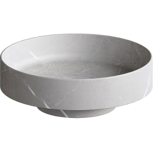 Раковина из искусственного камня Boheme Corian 801-GR 40х40 накладная цвет серый мрамор