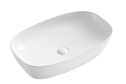 Раковина из сантехнического фарфора Sintesi SIN-LVB-APP-405 60х39 накладная цвет белый