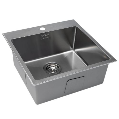 Кухонная мойка Grandex Aqua ELEGANCE 50 400331 51х51 цвет сатин поверхность матовая