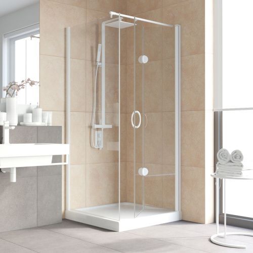 Душевой уголок Vegas-Glass GPS-Fis LUX GPS-Fis LUX 80*80 01 crystalvision R 80х80 стекло прозрачное профиль белый без поддона