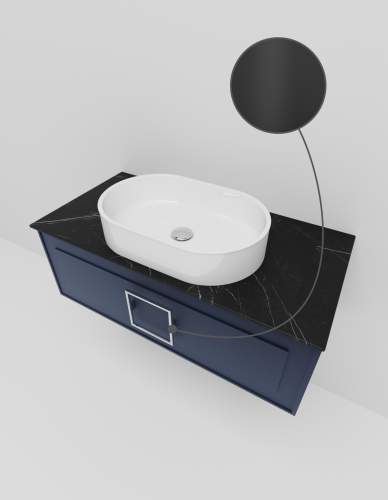 Тумба со столешницей La Fenice CUBO NFNC-01-CUB-BG-100-3-GB 100х36х49 подвесная цвет синий