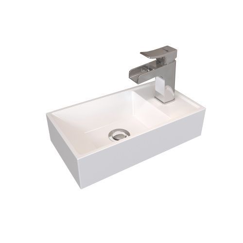 Раковина из искусственного мрамора Stella Polar Бриз SP-00001650 41х23 встраиваемая цвет белый