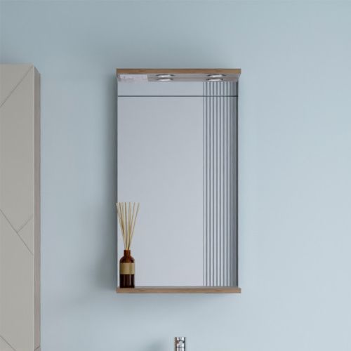 Зеркало с подсветкой Бриклаер 4627125416811 40х70 цвет дуб