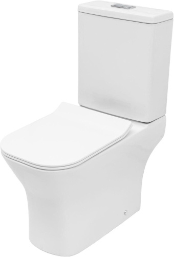 Унитаз напольный с бачком Logan 00342802 белый с сиденьем микролифт безободковый смыв торнадо