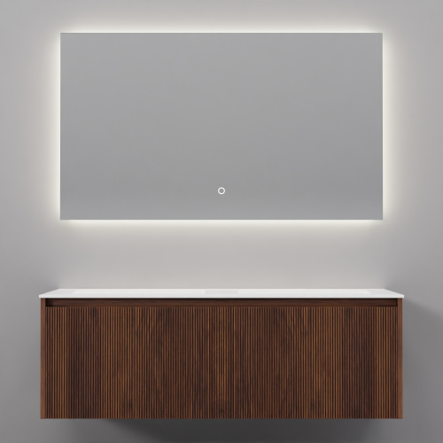 Тумба с раковиной+зеркало ArtDecco Camilla (Камилла) ACM12W22D2M0 120x45x40 подвесная цвет черный орех