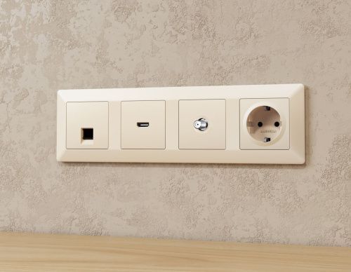 Комплект механизма TV розетки SAT 5-2400MHz 3.5dB Ambrella Volt MA MA333050