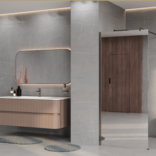 Душевая перегородка WasserKRAFT Rur 30W 30W40BN-MR 120х200 стекло зеркальное профиль никель