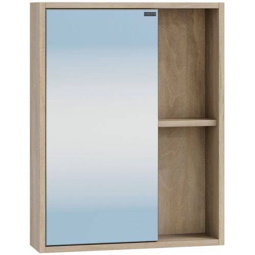Зеркало-шкаф СанТа Прима 700343 50х14х65 подвесной цвет дуб светлый