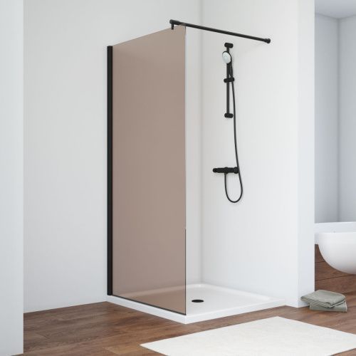 Душевая перегородка Vegas-Glass EAF TUR+NOVO EAF NOVO h2000 116 02М 05 115х200 стекло тонированное профиль черный