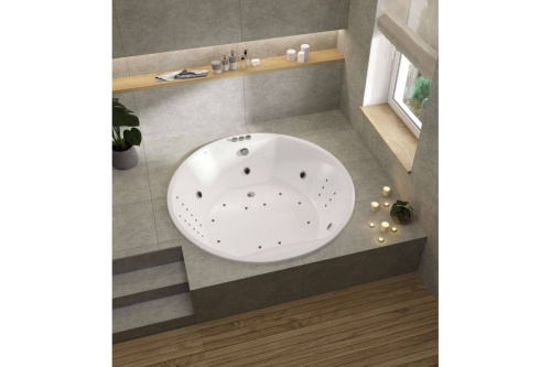 Ванна акриловая Vayer Eva Гл000025681 180х180 пристенная круглая