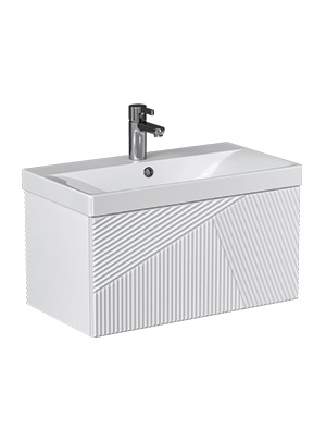 Тумба под раковину Velvex EDGE tp.EDG.9696.70.1Y белый глянец 69х39х34 подвесная цвет графит