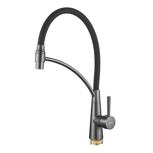 Смеситель для кухни Shevanik S743T-3 на мойку оружейная сталь/черный