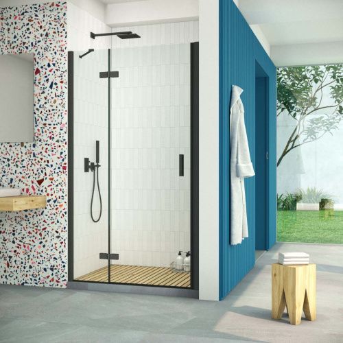 Душевая дверь Vegas-Glass AFP Retta AFP Retta 100 02М crystalvision L 100х200 стекло прозрачное профиль черный матовый