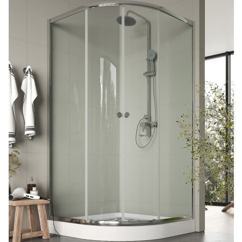 Душевой уголок Agger A01-100TCR 100х100 стекло прозрачное профиль хром с поддоном