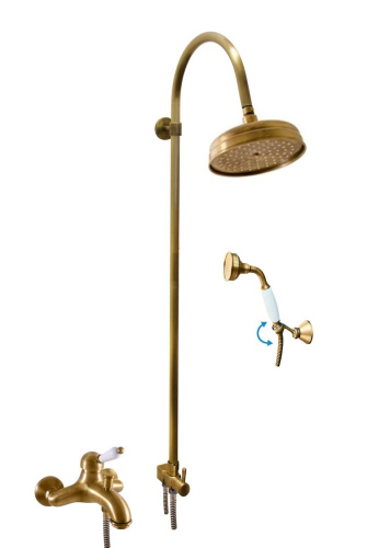 Смеситель для ванны и душа LABE L554.5/3SM настенный бронза