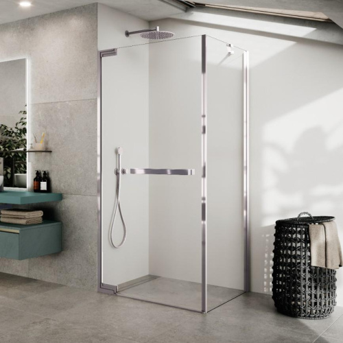 Душевая перегородка Novellini N180 N180FG90-1K 90х200 стекло прозрачное профиль хром глянцевый
