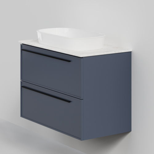 Тумба со столешницей La Fenice ELBA TWIN NFNC-01-ELB-BG-90-2-3-GG 90х62х49 подвесная цвет синий