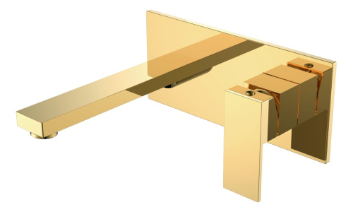 Смеситель Boheme Qubic 475-G встраиваемый золото