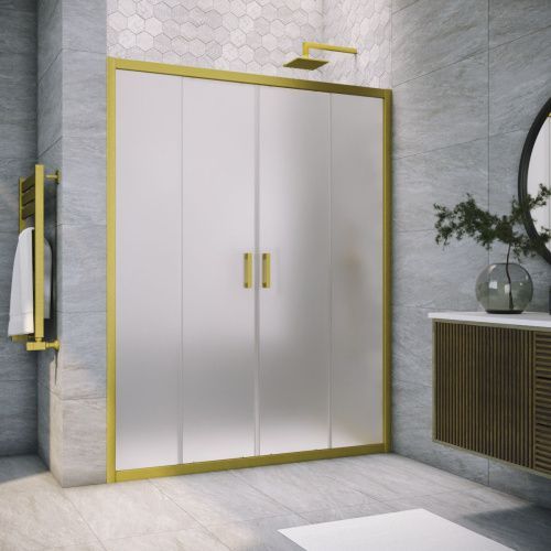 Душевая дверь Vegas-Glass Z2P TUR+NOVO Z2P NOVO h2000 180 03 10 180х200 стекло матовое профиль золото