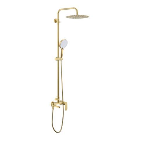 Душевая стойка Raglo R10.24.03 настенная цвет сатин золотой