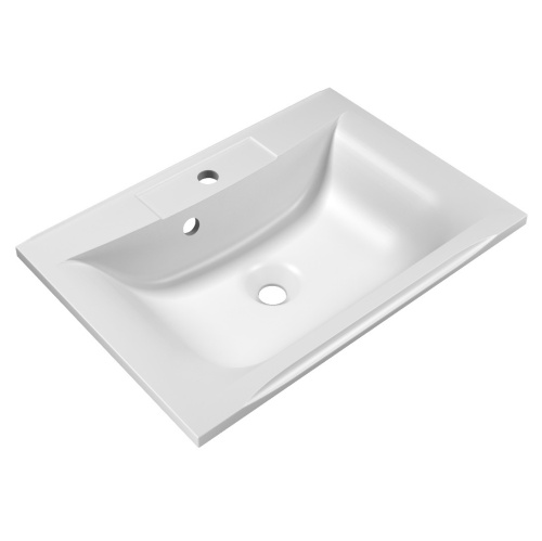 Раковина из искусственного камня BelBagno BB650/450-LV-MR-PR 65х45 накладная цвет белый