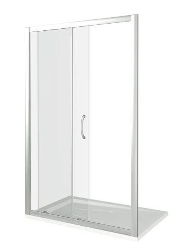 Душевая перегородка Good Door LATTE ЛА00010 130х185 стекло прозрачное профиль белый