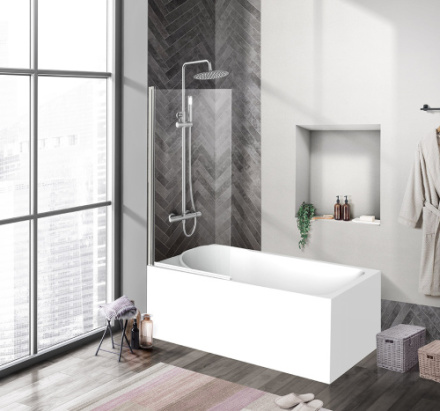 Душевая шторка на ванну BelBagno UNO UNO-V-1-80/150-C-Cr 80х150 стекло прозрачное 5 мм