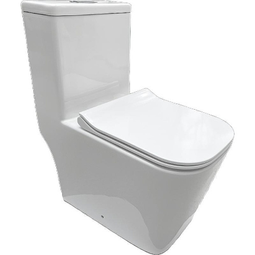 Унитаз-компакт напольный с бачком Тритон Mono Щ0000057977 белый с сиденьем микролифт безободковый каскадный смыв