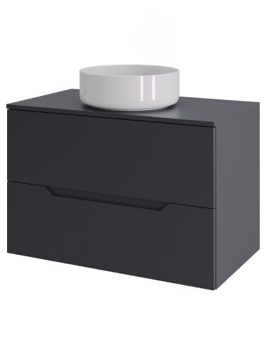 Тумба с раковиной Orange Line Li-70TugMDF+B09-360W 70х46х69 подвесная цвет графит матовый