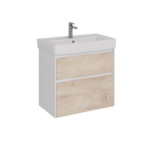 Тумба под раковину LeMark Combi LM03C80T-dub 74х44х65 напольная/подвесная цвет дуб канти/белый