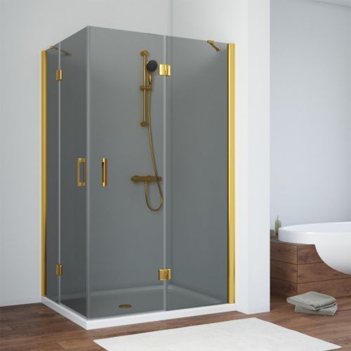 Душевой уголок Vegas-Glass AFA-F TUR+NOVO AFA-F TUR NOVO h1890 90*80 09 07 R 90х80 стекло тонированное профиль золото без поддона